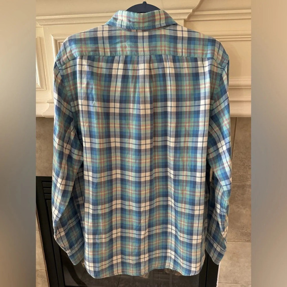 VINEYARD VINES Slim Fit Tucker Shirt Long Sleeve Button Down Blue Plaid- Large - Picture 2 of 12